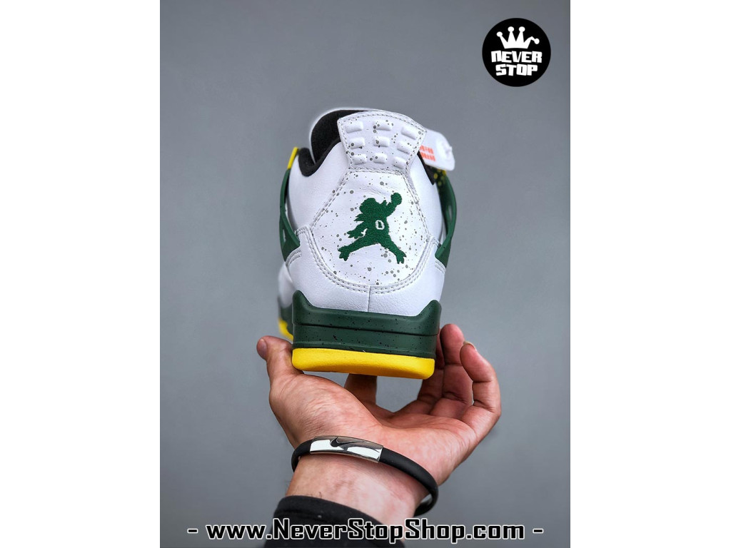 Giày sneaker nam nữ Nike Jordan 4 AJ4 Trắng Xanh Lá mẫu mới hot trend hàng replica 1:1 real chính hãng giá rẻ tốt nhất tại NeverStopShop.com HCM