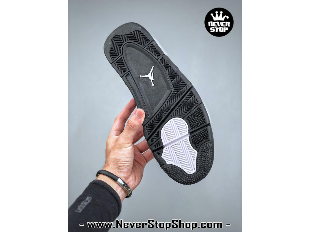 Giày sneaker nam nữ Nike Jordan 4 AJ4 Đen Trắng mẫu mới hot trend hàng replica 1:1 real chính hãng giá rẻ tốt nhất tại NeverStopShop.com HCM