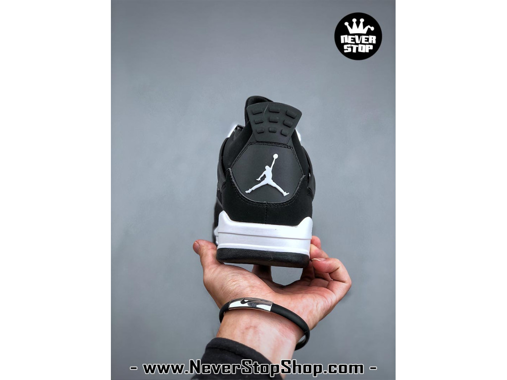 Giày sneaker nam nữ Nike Jordan 4 AJ4 Đen Trắng mẫu mới hot trend hàng replica 1:1 real chính hãng giá rẻ tốt nhất tại NeverStopShop.com HCM