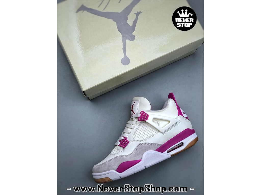 Giày sneaker nam nữ Nike Jordan 4 AJ4 Trắng Tím mẫu mới hot trend hàng replica 1:1 real chính hãng giá rẻ tốt nhất tại NeverStopShop.com HCM