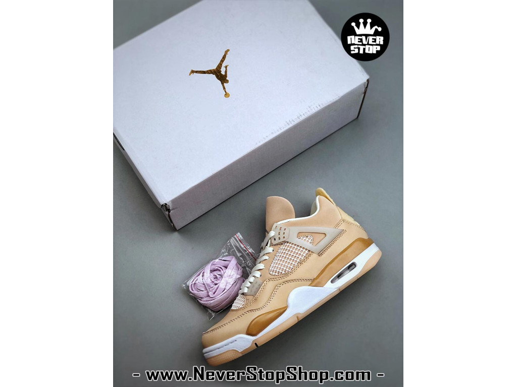 Giày sneaker nam nữ Nike Jordan 4 AJ4 Nâu Trắng mẫu mới hot trend hàng replica 1:1 real chính hãng giá rẻ tốt nhất tại NeverStopShop.com HCM