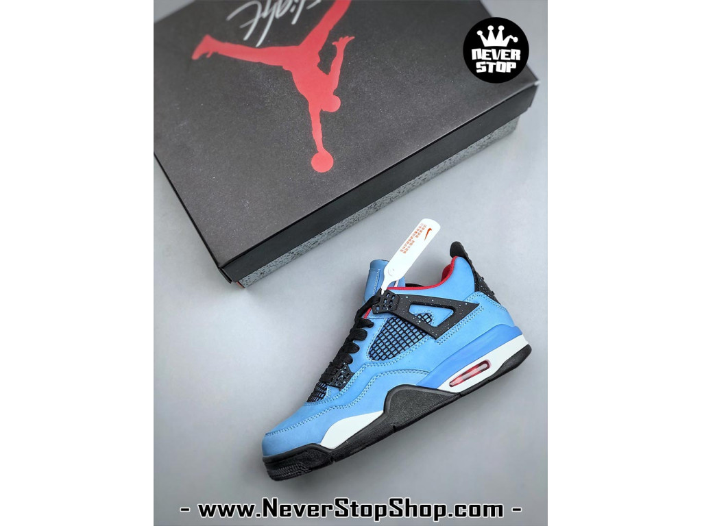 Giày sneaker nam nữ Nike Jordan 4 AJ4 Xanh Dương Đen mẫu mới hot trend hàng replica 1:1 real chính hãng giá rẻ tốt nhất tại NeverStopShop.com HCM
