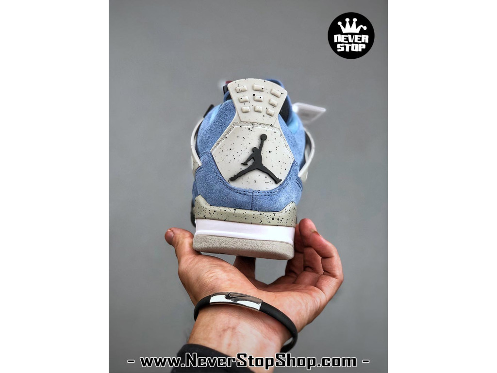 Giày sneaker nam nữ Nike Jordan 4 AJ4 Xanh Dương Xám mẫu mới hot trend hàng replica 1:1 real chính hãng giá rẻ tốt nhất tại NeverStopShop.com HCM