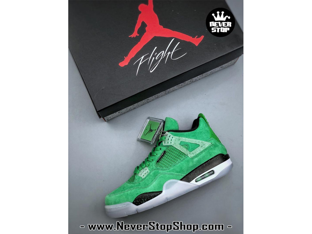 Giày sneaker nam nữ Nike Jordan 4 AJ4 Xanh Lá Đen mẫu mới hot trend hàng replica 1:1 real chính hãng giá rẻ tốt nhất tại NeverStopShop.com HCM