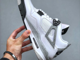 Giày sneaker nam nữ Nike Jordan 4 AJ4 Trắng Xám mẫu mới hot trend hàng replica 1:1 real chính hãng giá rẻ tốt nhất tại NeverStopShop.com HCM