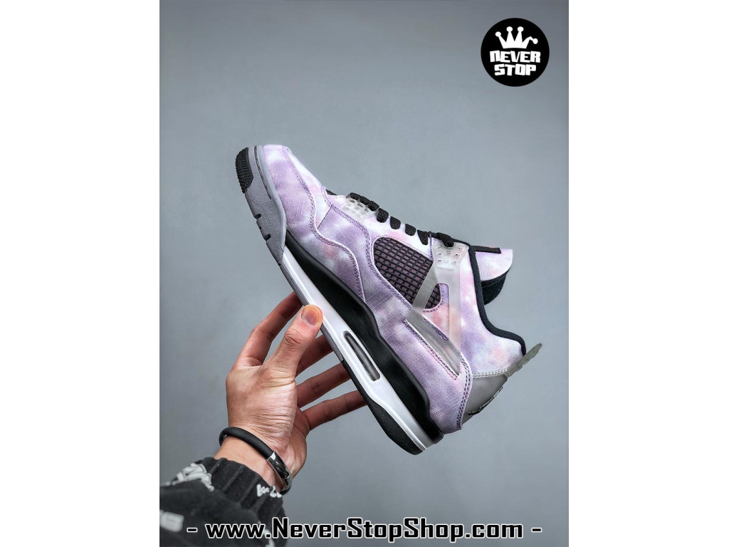 Giày sneaker nam nữ Nike Jordan 4 AJ4 Tím Đen mẫu mới hot trend hàng replica 1:1 real chính hãng giá rẻ tốt nhất tại NeverStopShop.com HCM