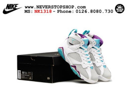 Giày Nike Jordan 7 Grey Mint Purple nam nữ hàng chuẩn sfake replica 1:1 real chính hãng giá rẻ tốt nhất tại NeverStopShop.com HCM