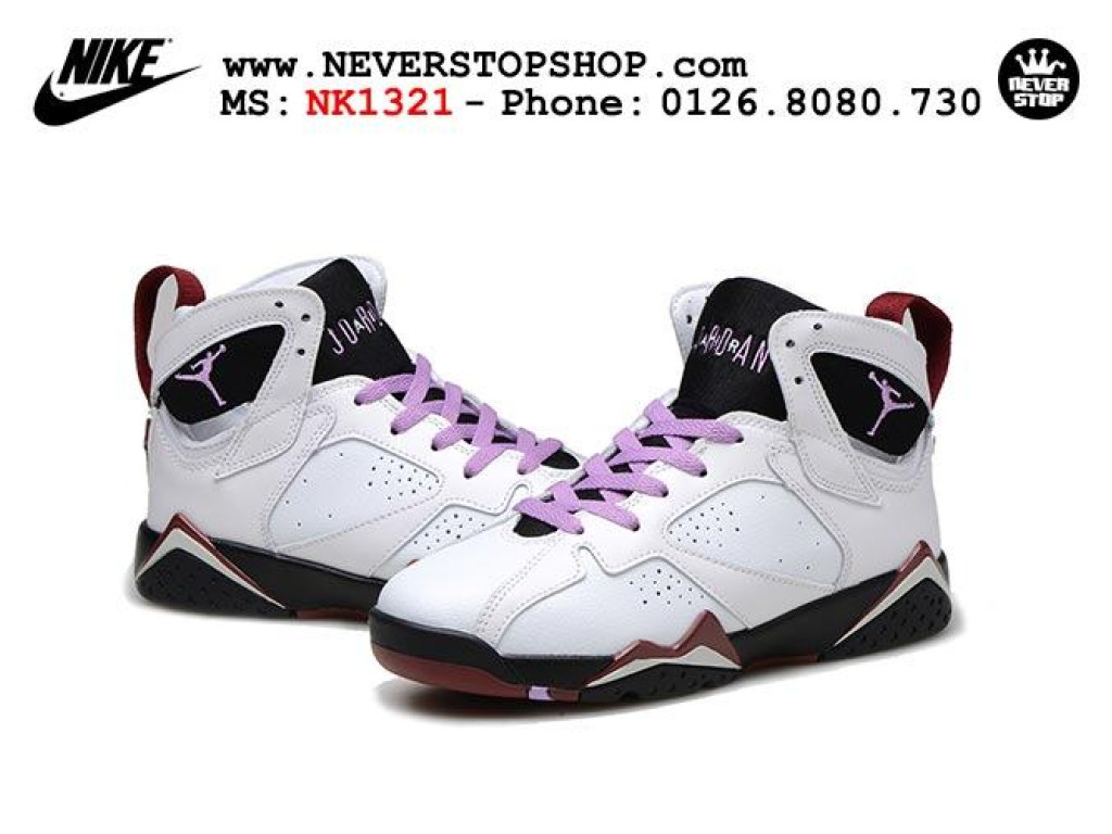 Giày Nike Jordan 7 White Purple nam nữ hàng chuẩn sfake replica 1:1 real chính hãng giá rẻ tốt nhất tại NeverStopShop.com HCM