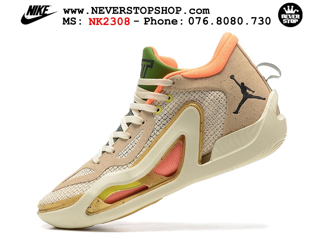 Giày bóng rổ cổ thấp Jordan Tatum 1 Trắng Nâu chuyên indoor outdoor hàng siêu cấp chuẩn real chính hãng giá rẻ tốt nhất tại NeverStop Sneaker Shop Hồ Chí Minh