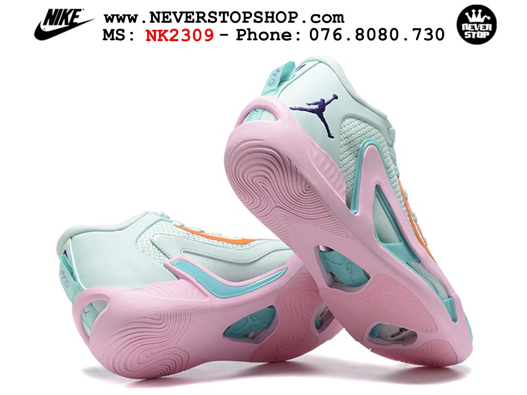 Giày bóng rổ cổ thấp Jordan Tatum 1 Xanh Hồng chuyên indoor outdoor hàng siêu cấp chuẩn real chính hãng giá rẻ tốt nhất tại NeverStop Sneaker Shop Hồ Chí Minh