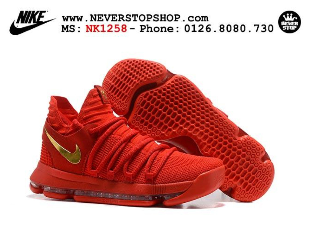 Giày Nike KD 10 All Red Gold nam nữ hàng chuẩn sfake replica 1:1 real chính hãng giá rẻ tốt nhất tại NeverStopShop.com HCM
