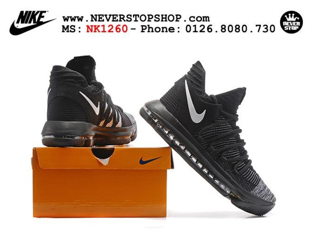 Giày Nike KD 10 Black Grey nam nữ hàng chuẩn sfake replica 1:1 real chính hãng giá rẻ tốt nhất tại NeverStopShop.com HCM