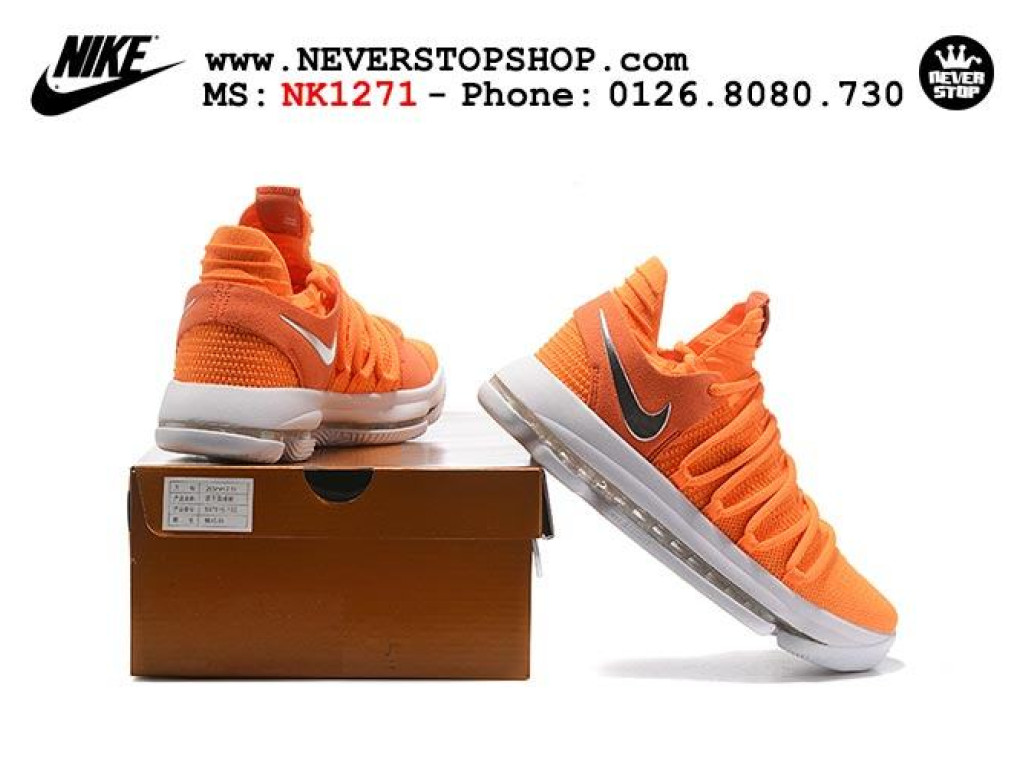 Giày Nike KD 10 EP Orange White nam nữ hàng chuẩn sfake replica 1:1 real chính hãng giá rẻ tốt nhất tại NeverStopShop.com HCM