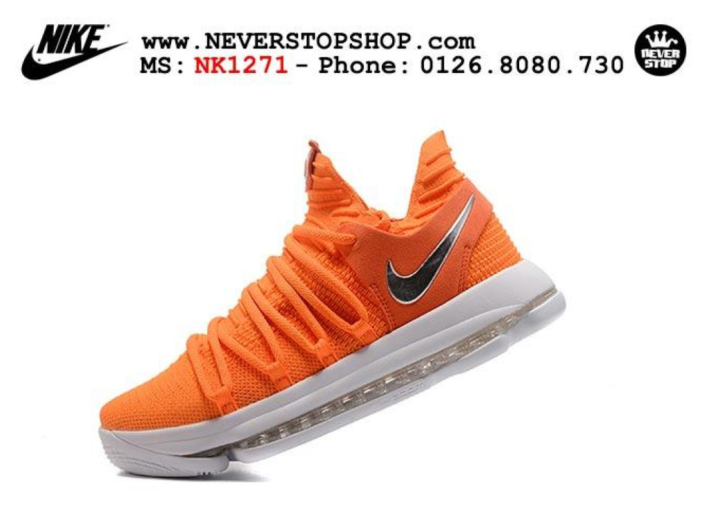 Giày Nike KD 10 EP Orange White nam nữ hàng chuẩn sfake replica 1:1 real chính hãng giá rẻ tốt nhất tại NeverStopShop.com HCM