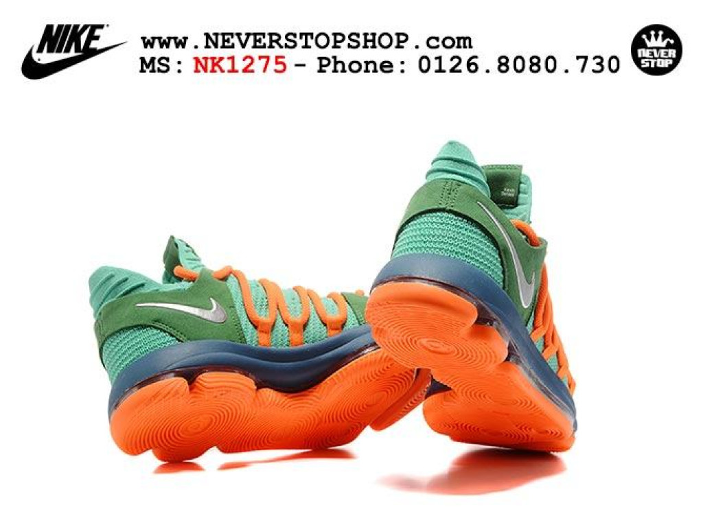 Giày Nike KD 10 Green Orange nam nữ hàng chuẩn sfake replica 1:1 real chính hãng giá rẻ tốt nhất tại NeverStopShop.com HCM