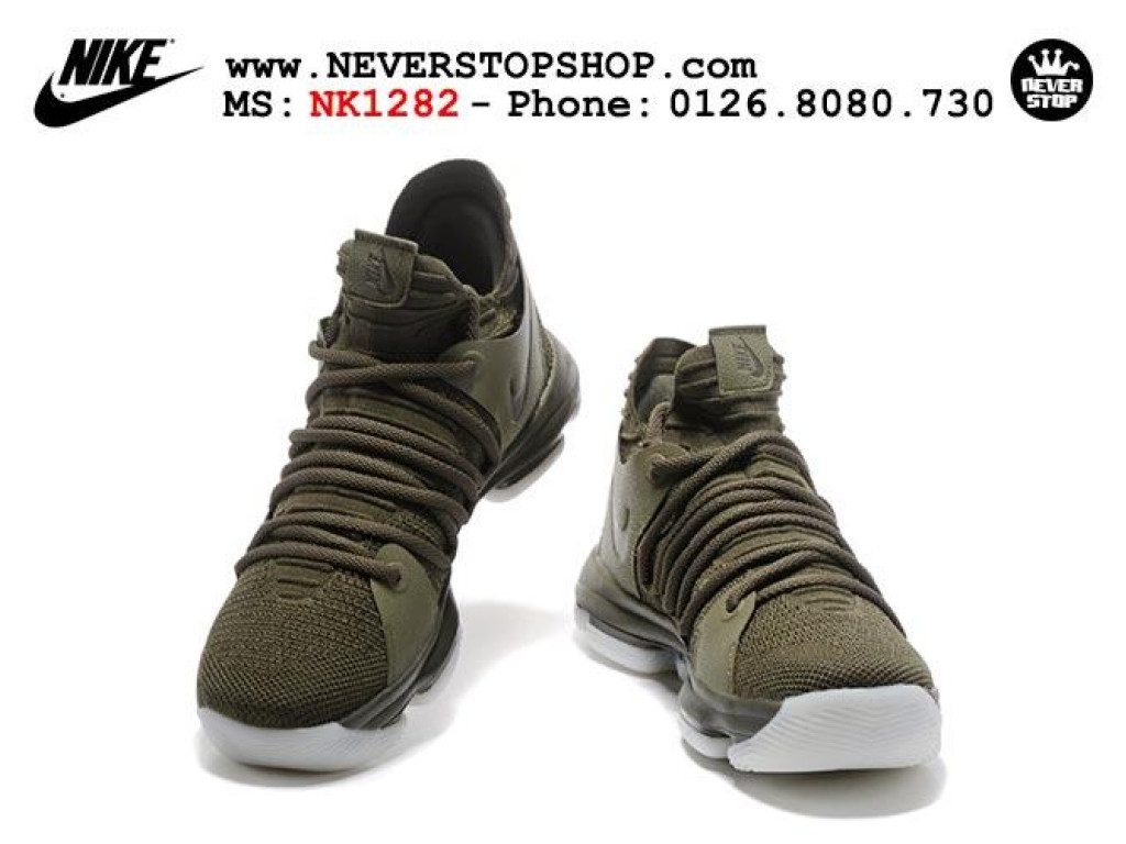 Giày Nike KD 10 Olive nam nữ hàng chuẩn sfake replica 1:1 real chính hãng giá rẻ tốt nhất tại NeverStopShop.com HCM