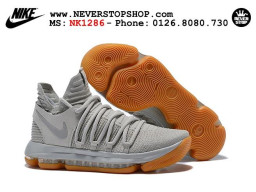 Giày Nike KD 10 Pale Grey Gum nam nữ hàng chuẩn sfake replica 1:1 real chính hãng giá rẻ tốt nhất tại NeverStopShop.com HCM