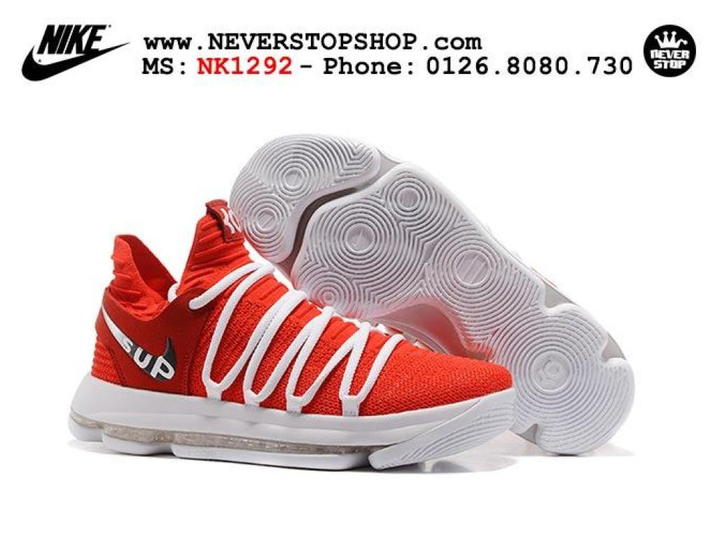Giày Nike KD 10 Supreme Red nam nữ hàng chuẩn sfake replica 1:1 real chính hãng giá rẻ tốt nhất tại NeverStopShop.com HCM