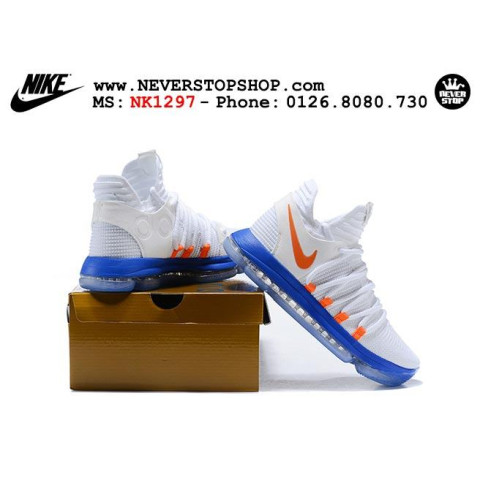 Nike KD 10 White Blue Orange