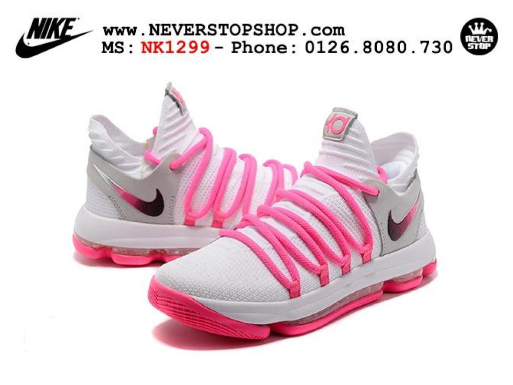 Giày Nike KD 10 White Pink nam nữ hàng chuẩn sfake replica 1:1 real chính hãng giá rẻ tốt nhất tại NeverStopShop.com HCM