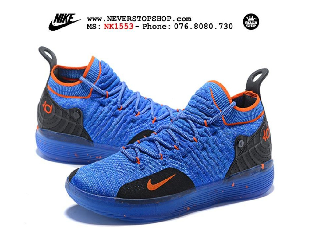 Giày Nike KD 11 Blue Black Orange nam nữ hàng chuẩn sfake replica 1:1 real chính hãng giá rẻ tốt nhất tại NeverStopShop.com HCM