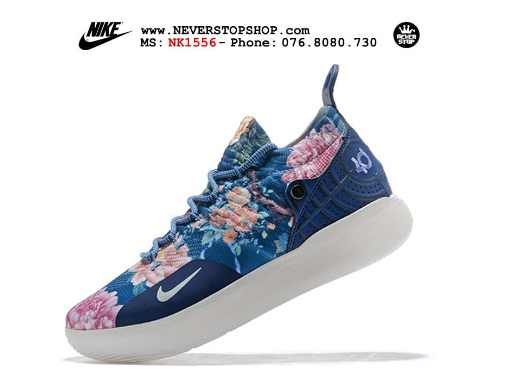Giày Nike KD 11 Floral Blue nam nữ hàng chuẩn sfake replica 1:1 real chính hãng giá rẻ tốt nhất tại NeverStopShop.com HCM