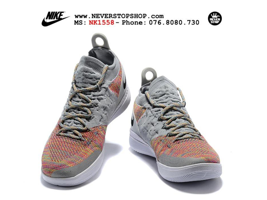 Giày Nike KD 11 Grey Multicolor nam nữ hàng chuẩn sfake replica 1:1 real chính hãng giá rẻ tốt nhất tại NeverStopShop.com HCM