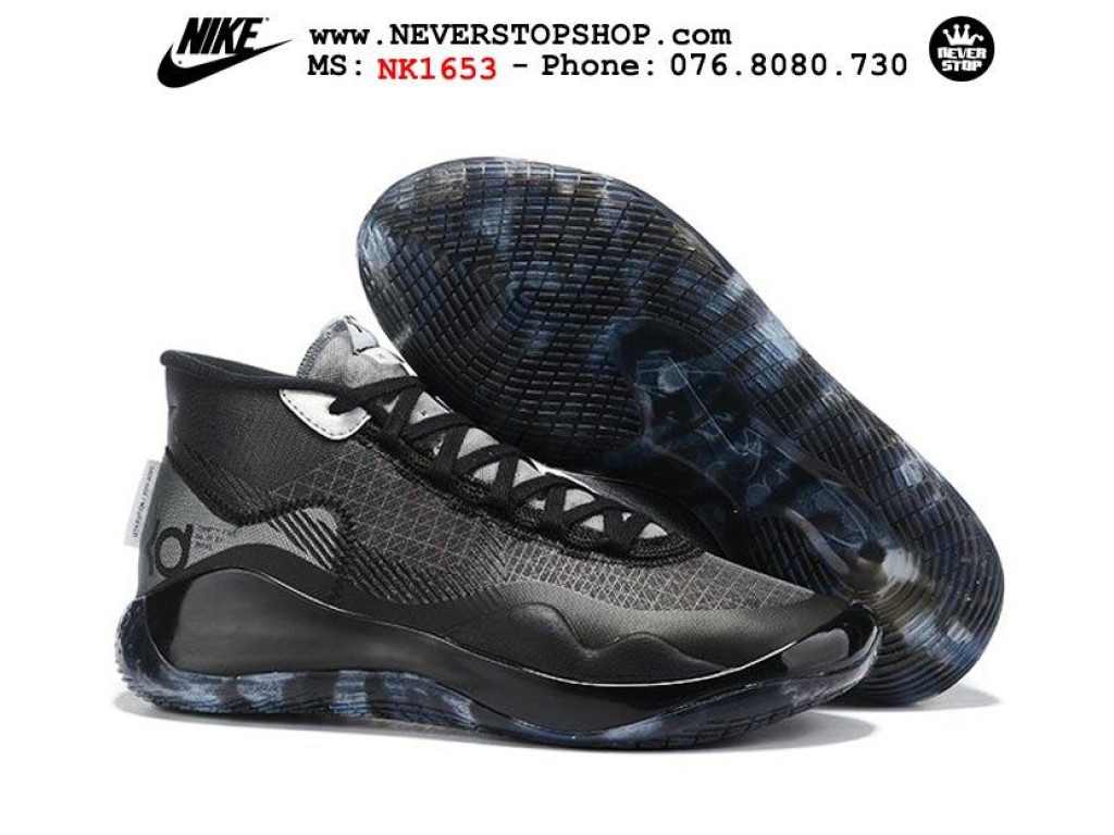 Giày Nike KD 12 Black Grey nam nữ hàng chuẩn sfake replica 1:1 real chính hãng giá rẻ tốt nhất tại NeverStopShop.com HCM