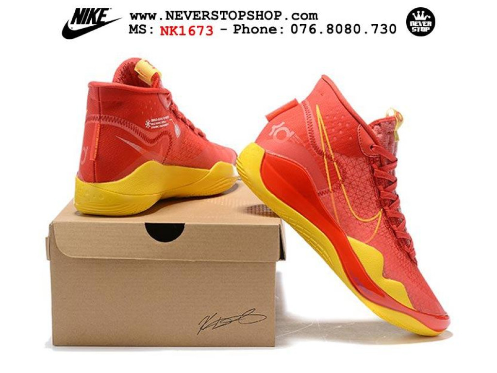 Giày Nike KD 12 Red Yellow nam nữ hàng chuẩn sfake replica 1:1 real chính hãng giá rẻ tốt nhất tại NeverStopShop.com HCM