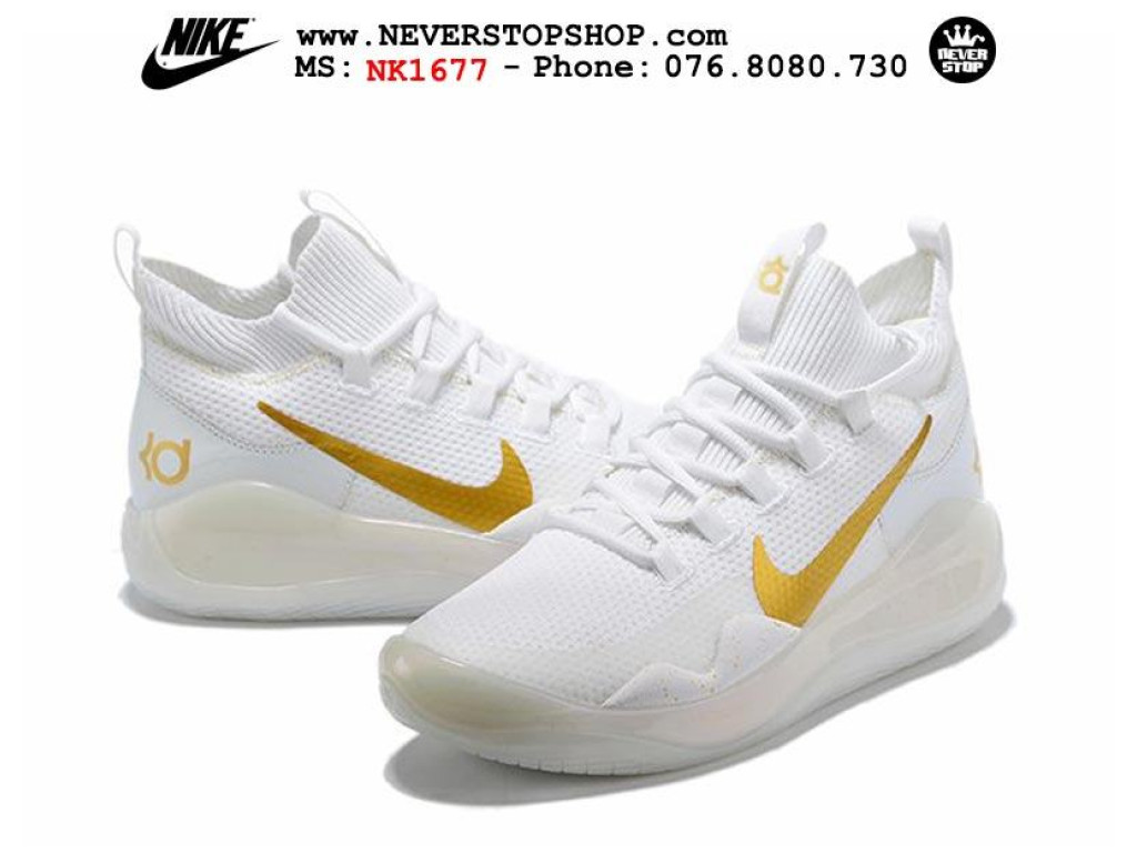 Giày Nike KD 12 White Gold nam nữ hàng chuẩn sfake replica 1:1 real chính hãng giá rẻ tốt nhất tại NeverStopShop.com HCM