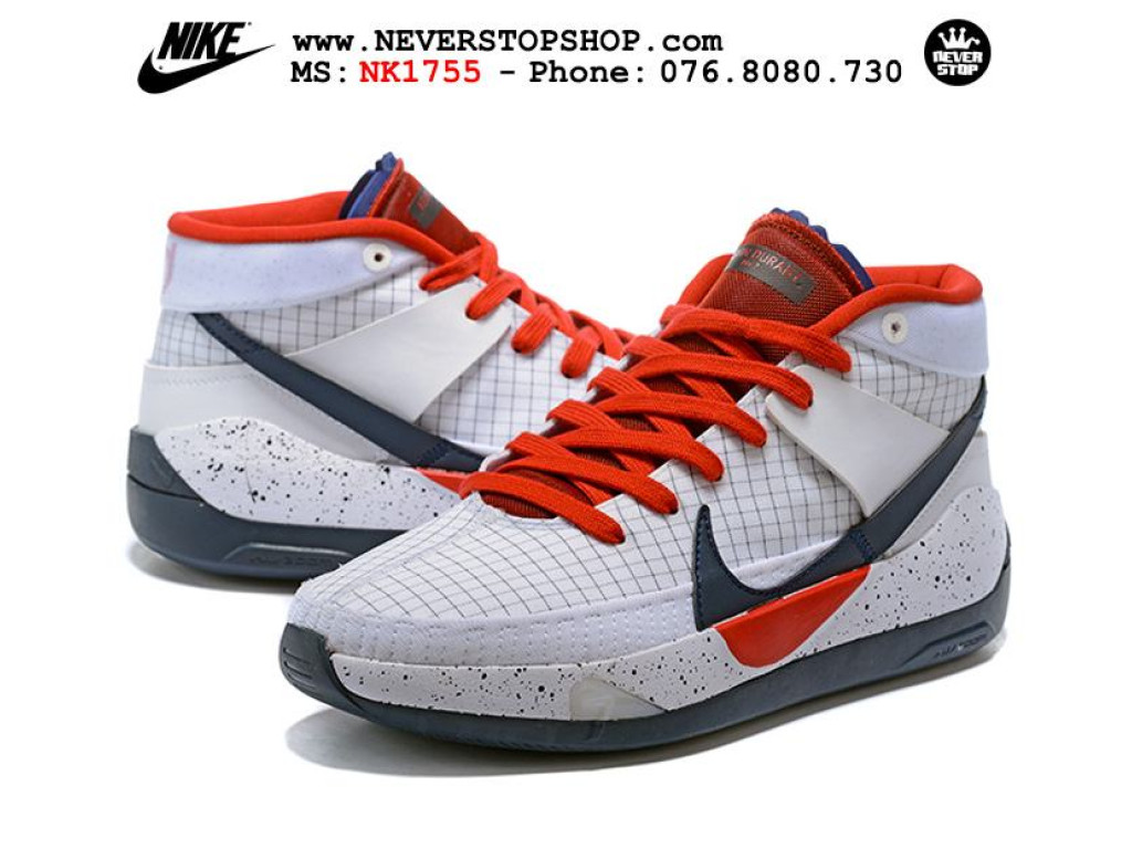 Giày Nike KD 13 Xanh Trắng Đỏ hàng chuẩn sfake replica 1:1 real chính hãng giá rẻ tốt nhất tại NeverStopShop.com HCM