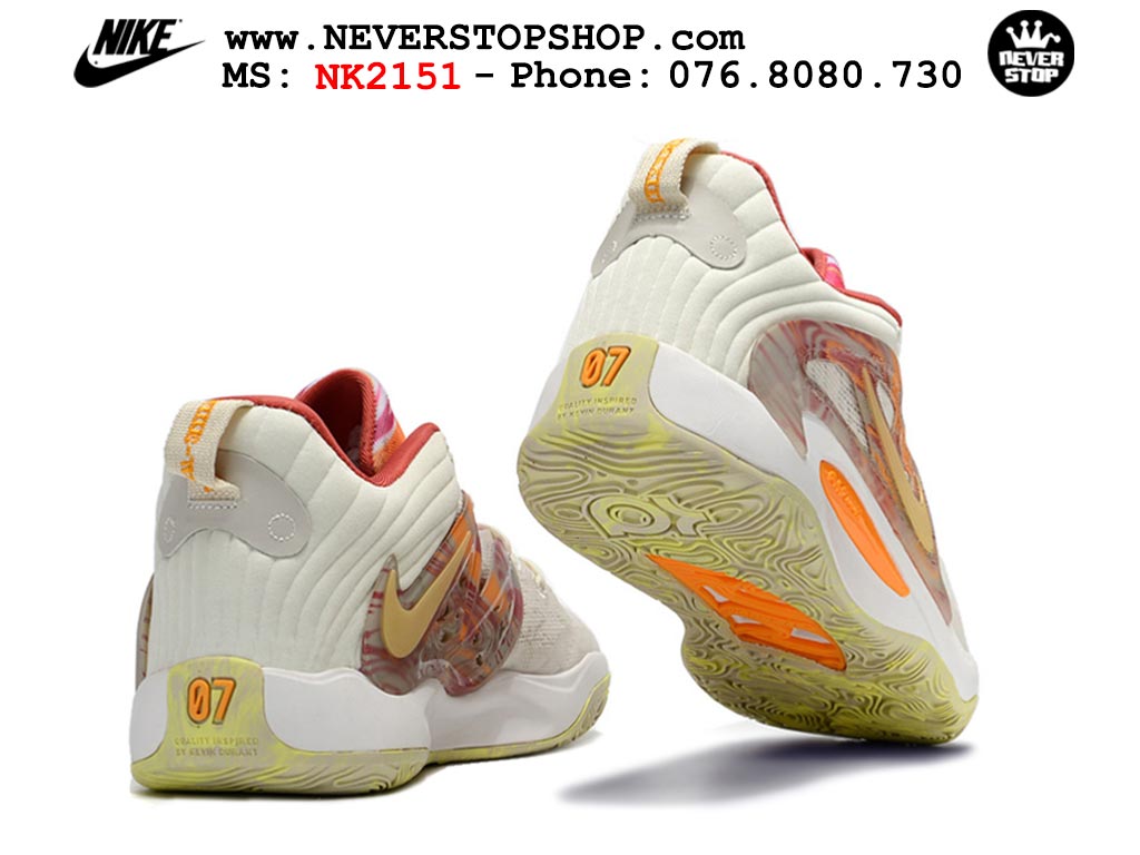 Giày bóng rổ nam Nike KD 15 Vàng Hồng sfake replica 1:1 authentic chính hãng giá rẻ tốt HCM