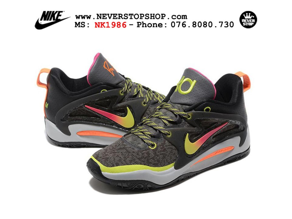 Giày bóng rổ nam Nike KD 15 Đen Vàng Cam sfake replica 1:1 authentic chính hãng giá rẻ tốt HCM