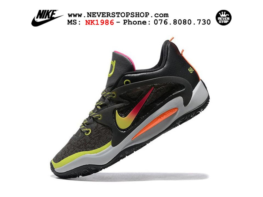 Giày bóng rổ nam Nike KD 15 Đen Vàng Cam sfake replica 1:1 authentic chính hãng giá rẻ tốt HCM