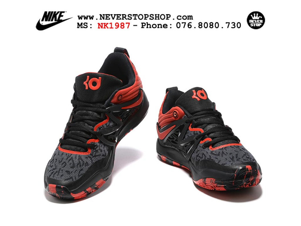 Giày bóng rổ nam Nike KD 15 Đen Đỏ sfake replica 1:1 authentic chính hãng giá rẻ tốt HCM