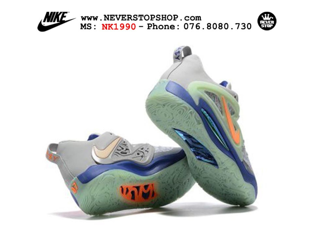 Giày bóng rổ nam Nike KD 15 Xám Xanh sfake replica 1:1 authentic chính hãng giá rẻ tốt HCM