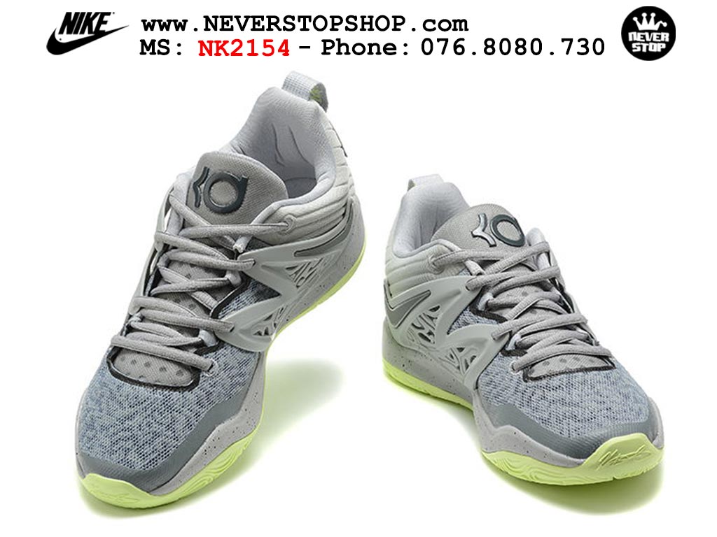 Giày bóng rổ nam Nike KD 15 Xám Xanh Lá sfake replica 1:1 authentic chính hãng giá rẻ tốt HCM