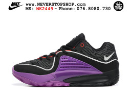 Giày bóng rổ cổ thấp Nike KD 16 Đen Tím bản đẹp replica 1:1 like authentic chính hãng real giá rẻ tốt HCM 