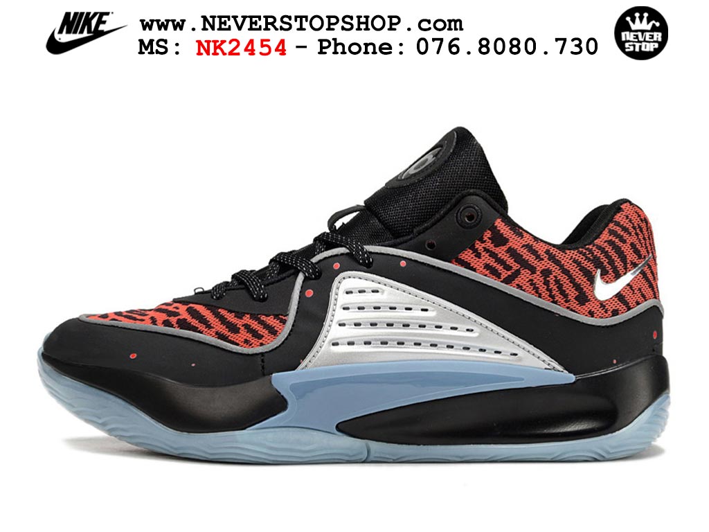Giày bóng rổ cổ thấp Nike KD 16 Đen Cam bản đẹp replica 1:1 like authentic chính hãng real giá rẻ tốt HCM 