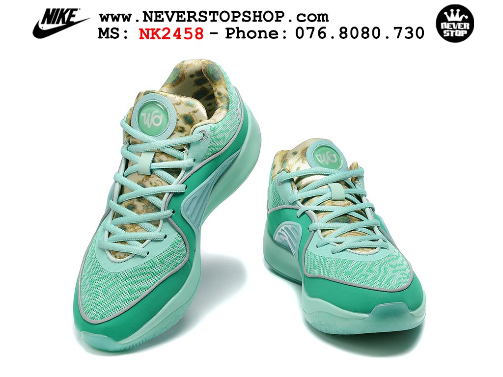 Giày bóng rổ cổ thấp Nike KD 16 Xanh Mint bản đẹp replica 1:1 like authentic chính hãng real giá rẻ tốt HCM 