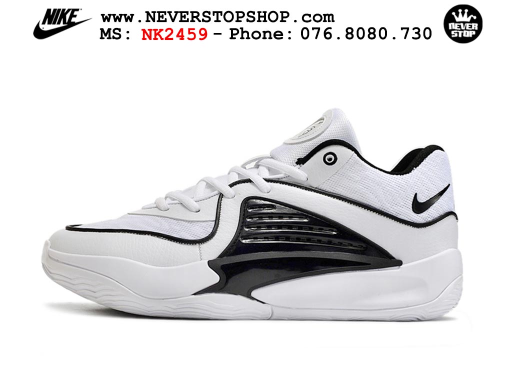 Giày bóng rổ cổ thấp Nike KD 16 Trắng Đen bản đẹp replica 1:1 like authentic chính hãng real giá rẻ tốt HCM 