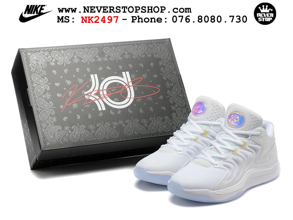 Giày bóng rổ cổ thấp Nike KD 17 Trắng tích hợp full Air Zoom bản đẹp replica 1:1 like authentic chính hãng real giá rẻ tốt HCM