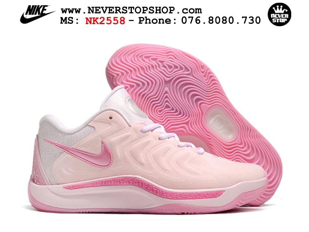 Giày bóng rổ cổ thấp Nike KD 17 Hồng tích hợp full Air Zoom bản đẹp replica 1:1 like authentic chính hãng real giá rẻ tốt HCM