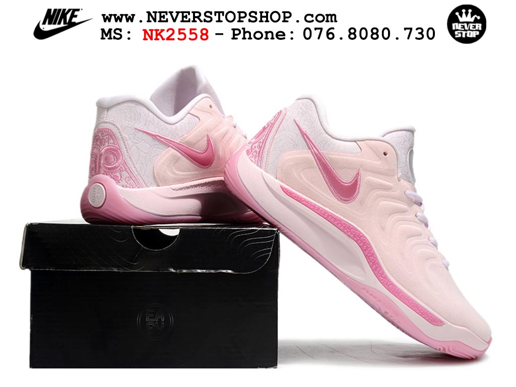 Giày bóng rổ cổ thấp Nike KD 17 Hồng tích hợp full Air Zoom bản đẹp replica 1:1 like authentic chính hãng real giá rẻ tốt HCM