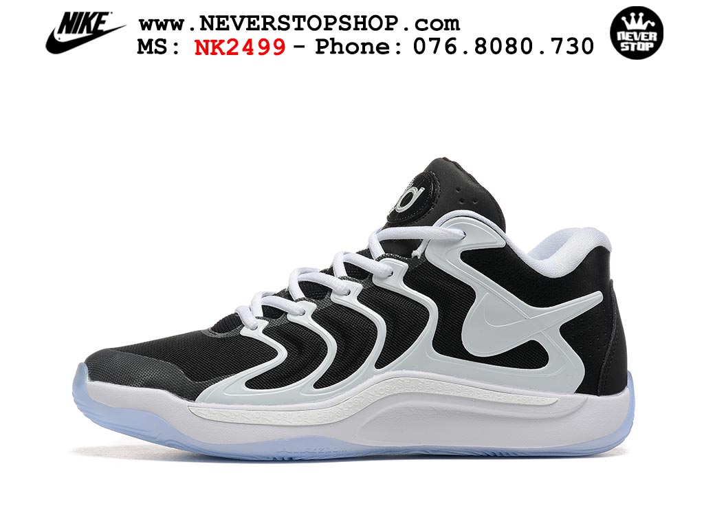 Giày bóng rổ cổ thấp Nike KD 17 Đen Trắng tích hợp full Air Zoom bản đẹp replica 1:1 like authentic chính hãng real giá rẻ tốt HCM