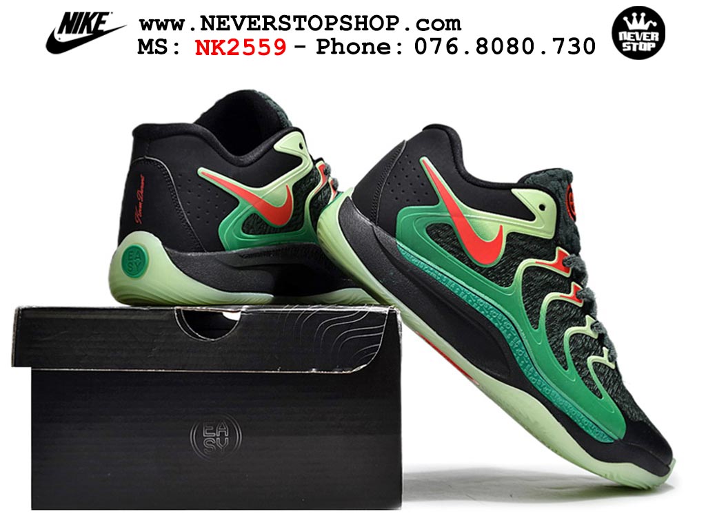 Giày bóng rổ cổ thấp Nike KD 17 Xanh Lá Đen tích hợp full Air Zoom bản đẹp replica 1:1 like authentic chính hãng real giá rẻ tốt HCM