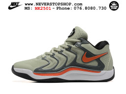 Giày bóng rổ cổ thấp Nike KD 17 Xám Cam tích hợp full Air Zoom bản đẹp replica 1:1 like authentic chính hãng real giá rẻ tốt HCM