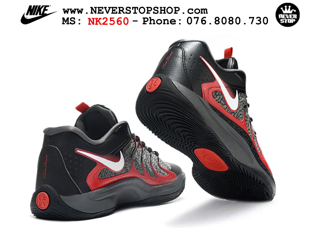 Giày bóng rổ cổ thấp Nike KD 17 Xám Đỏ tích hợp full Air Zoom bản đẹp replica 1:1 like authentic chính hãng real giá rẻ tốt HCM