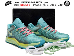 Giày bóng rổ cổ thấp Nike KD 17 Xanh Dương Xanh Lá tích hợp full Air Zoom bản đẹp replica 1:1 like authentic chính hãng real giá rẻ tốt HCM