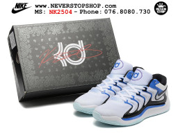 Giày bóng rổ cổ thấp Nike KD 17 Trắng Xanh Dương tích hợp full Air Zoom bản đẹp replica 1:1 like authentic chính hãng real giá rẻ tốt HCM